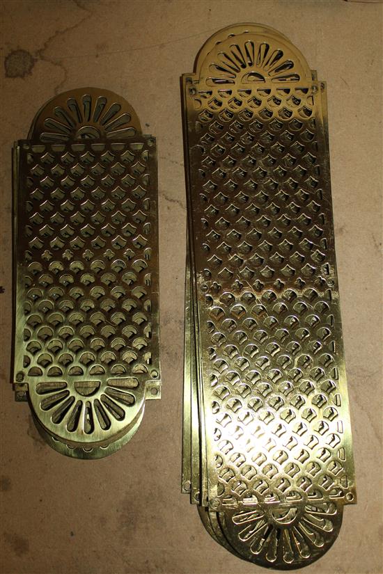 Set Edwardian brass touch plates